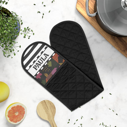 Stripe Fall Name Oven Mitts