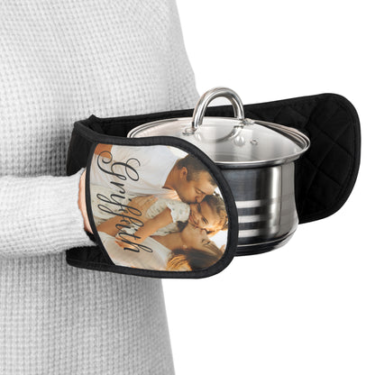 Custom Photo Name Oven Mitts