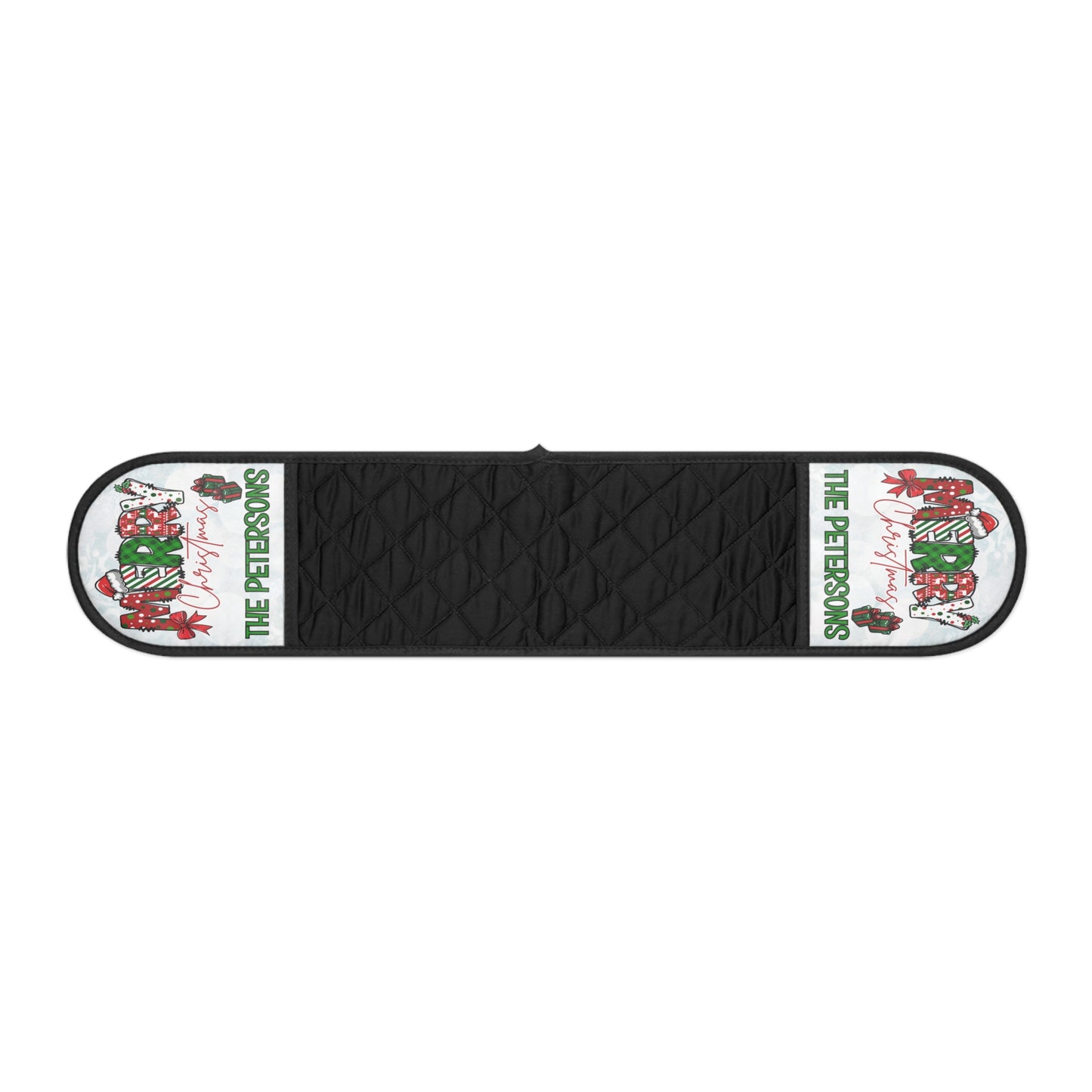Merry Christmas Name Oven Mitts