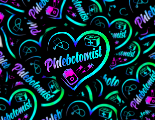 Phlebotomist Rainbow Heart