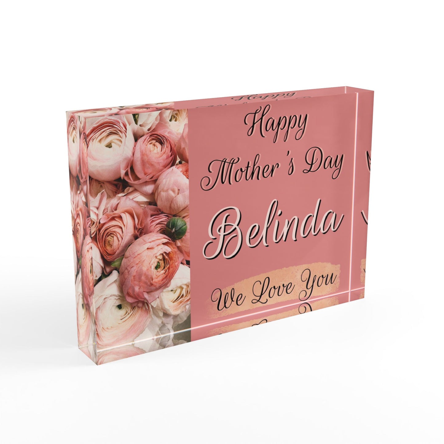 Pink Roses Mother's Day Photo Block
