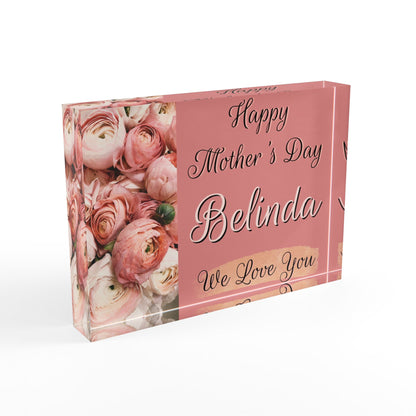 Pink Roses Mother's Day Photo Block