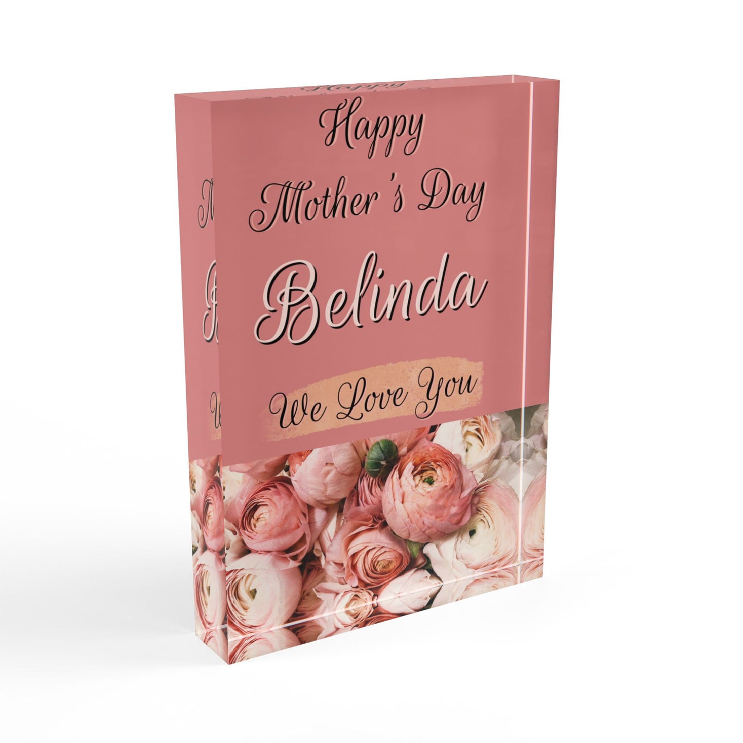 Pink Roses Mother's Day Photo Block