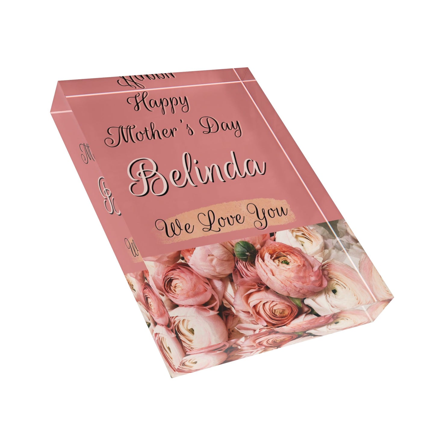 Pink Roses Mother's Day Photo Block