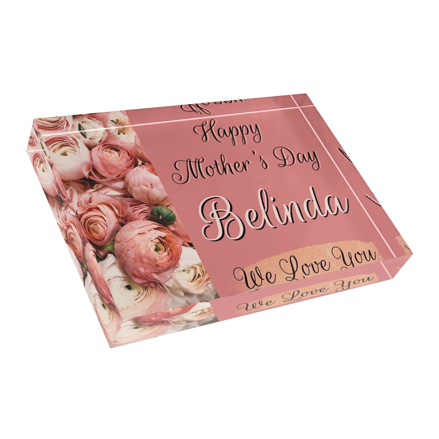 Pink Roses Mother's Day Photo Block