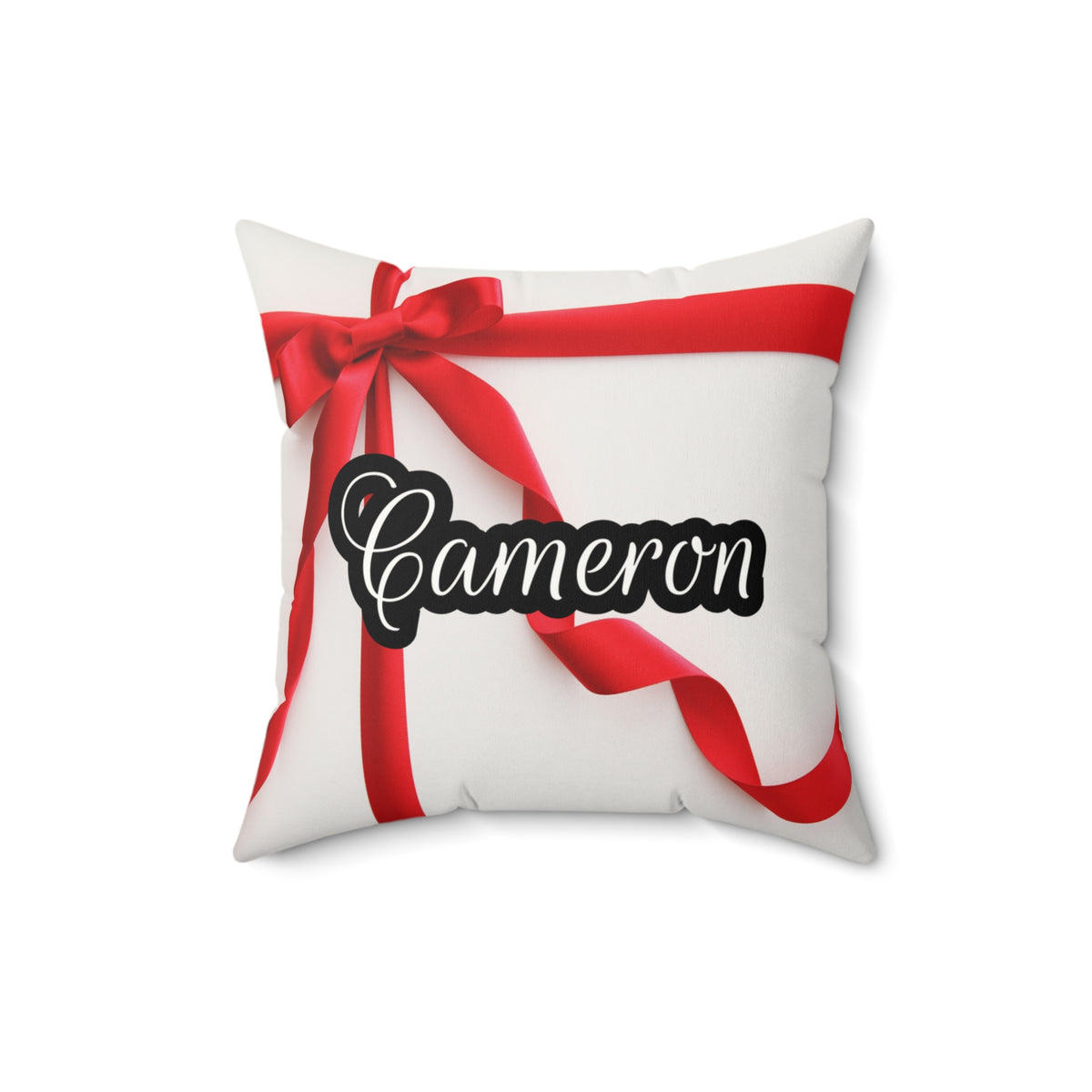 Red Bow Name Square Pillow/Case