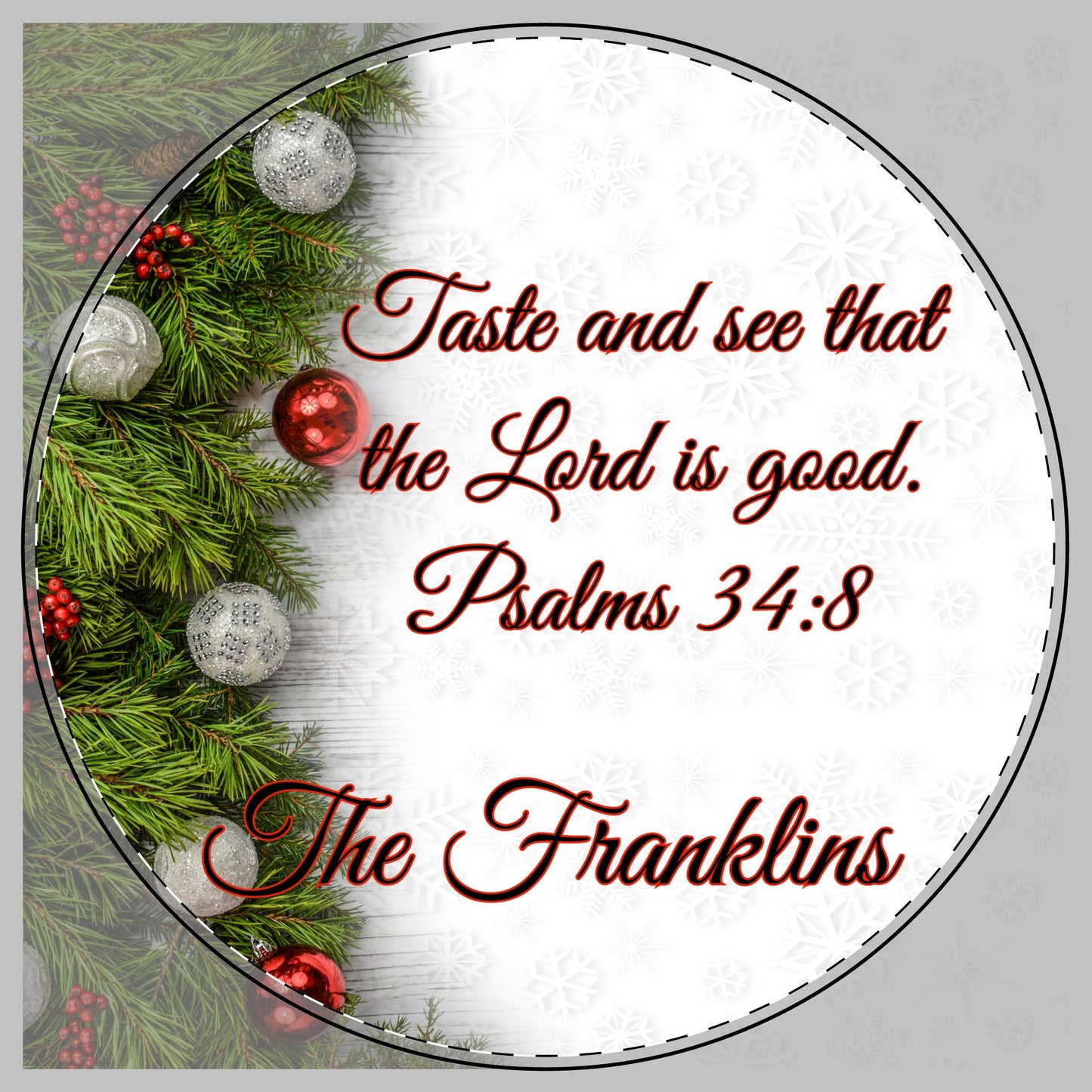 Psalms 34:8  Name Round Cutting Board
