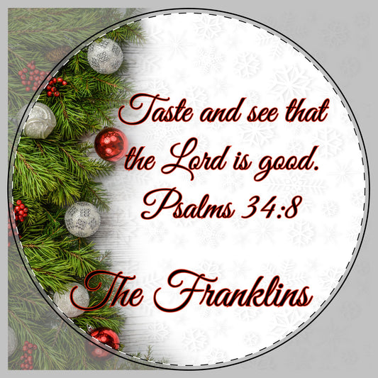 Psalms 34:8  Name Round Cutting Board