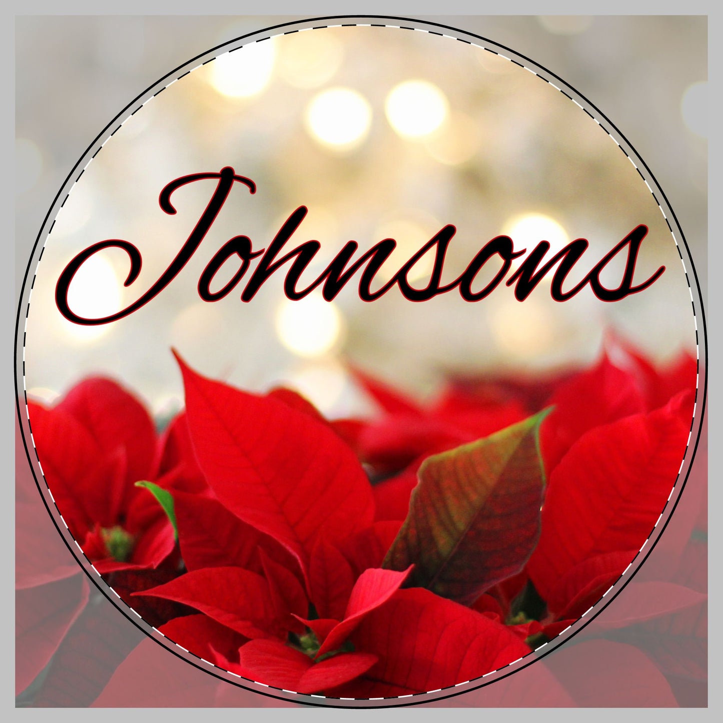 Poinsettas Name Round Cutting Board