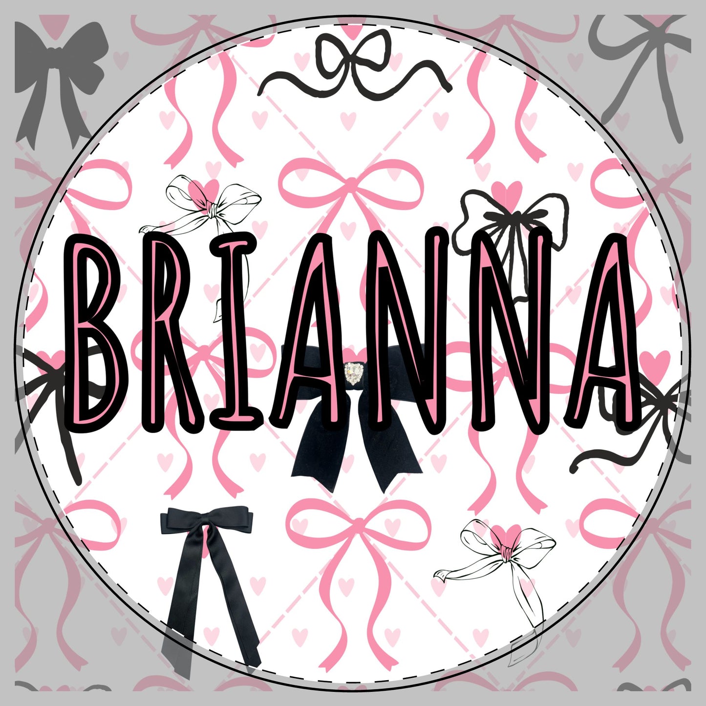 Coquette Bows Name Round Cutting Board
