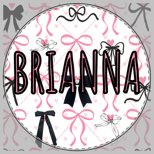 Coquette Bows Name Round Cutting Board