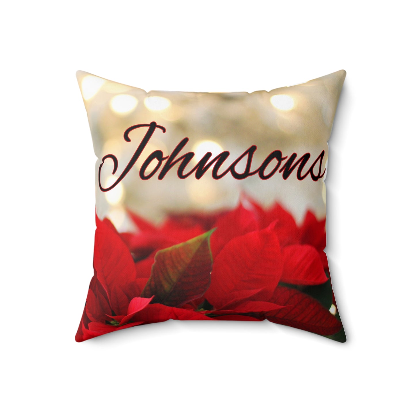 Poinsettias Name Faux Suede Square Pillow/Case