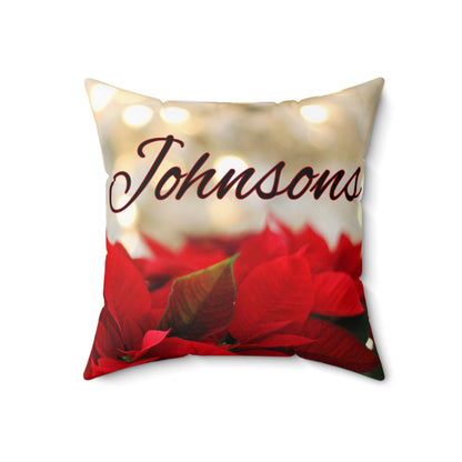 Poinsettias Name Faux Suede Square Pillow/Case