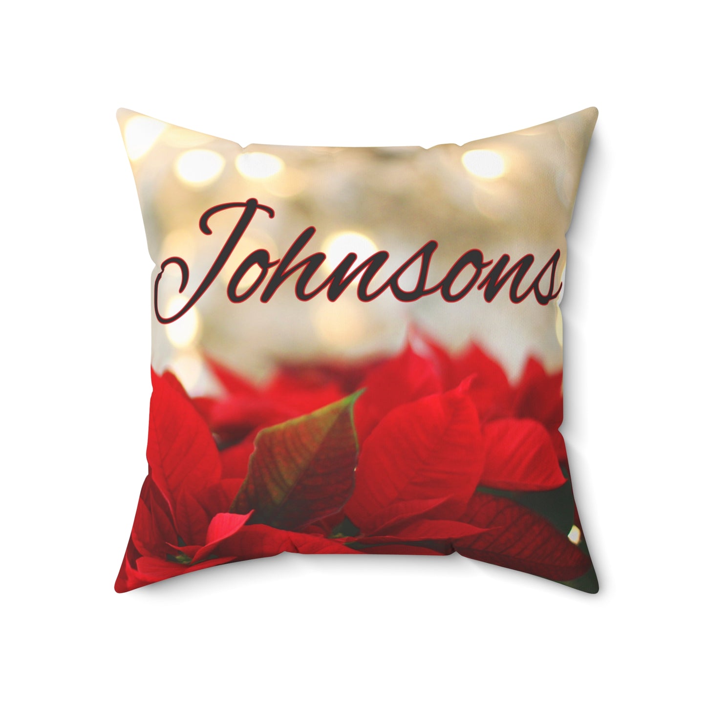 Poinsettias Name Faux Suede Square Pillow/Case