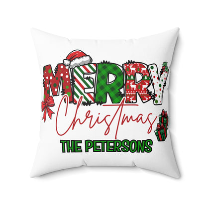 Merry Christmas Name Square Pillow/Case