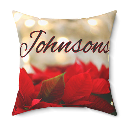 Poinsettias Name Faux Suede Square Pillow/Case