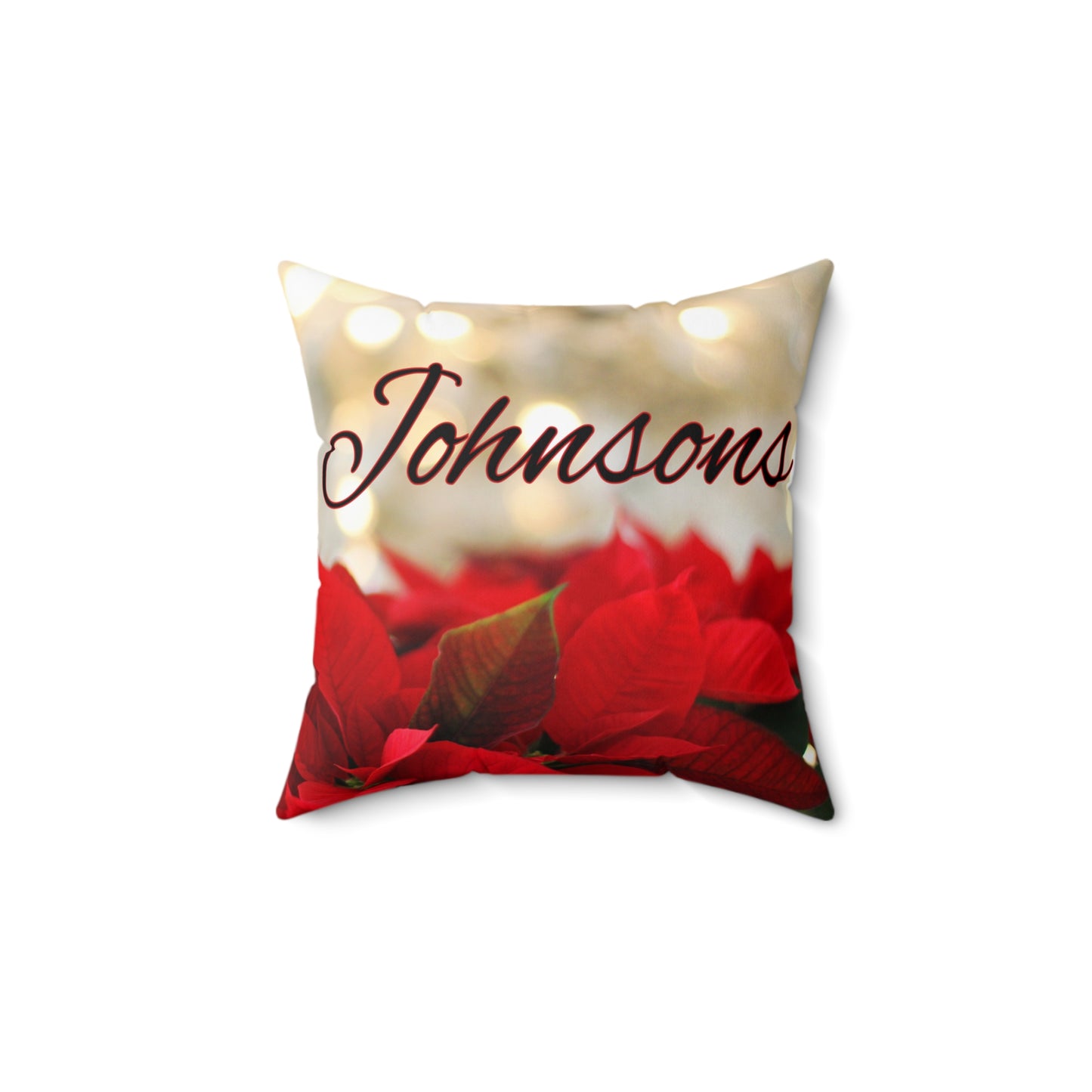 Poinsettias Name Faux Suede Square Pillow/Case