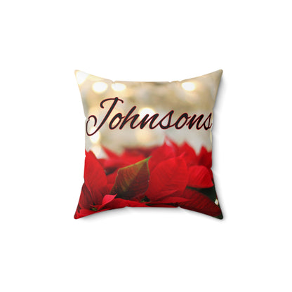 Poinsettias Name Faux Suede Square Pillow/Case