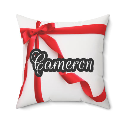 Red Bow Name Square Pillow/Case