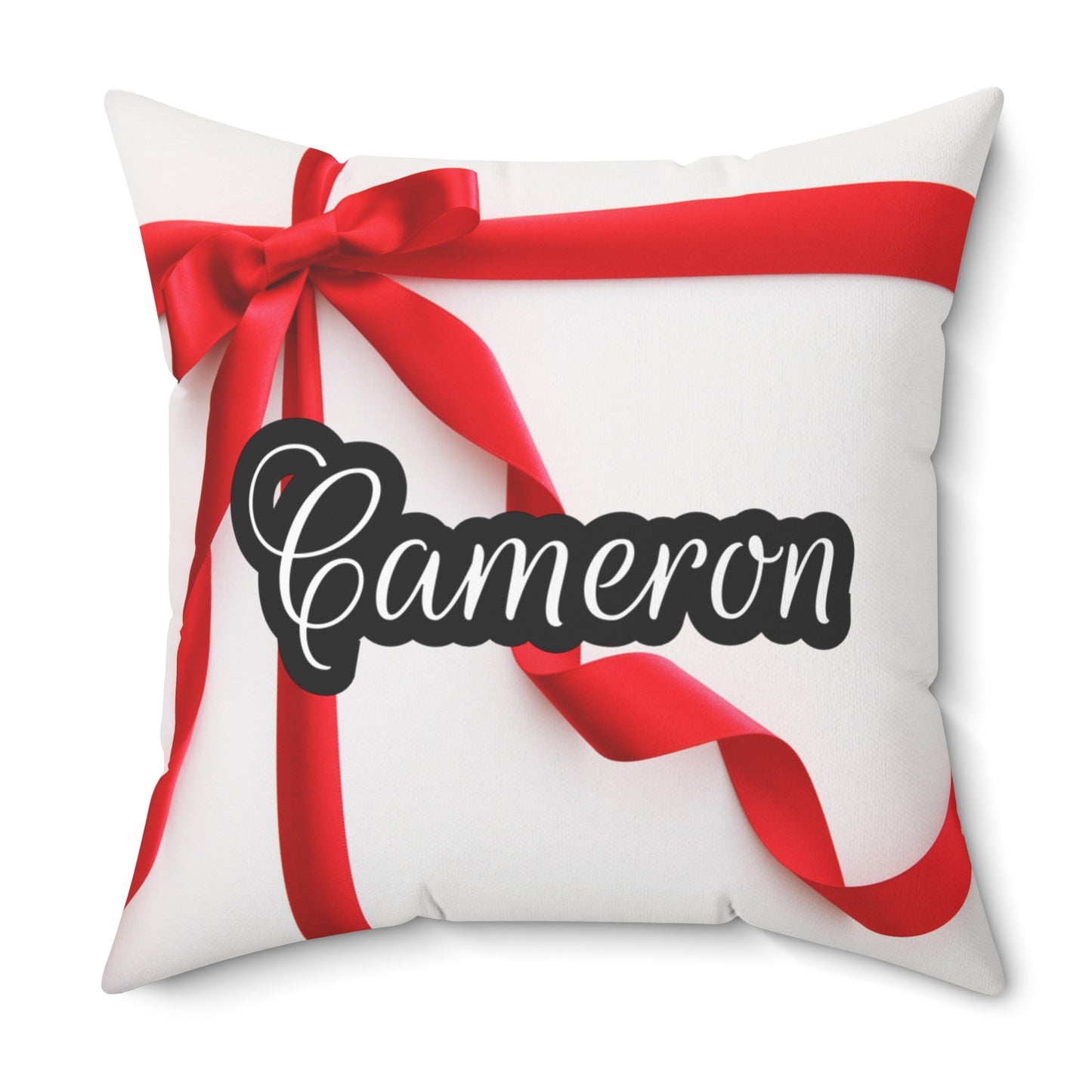 Red Bow Name Square Pillow/Case