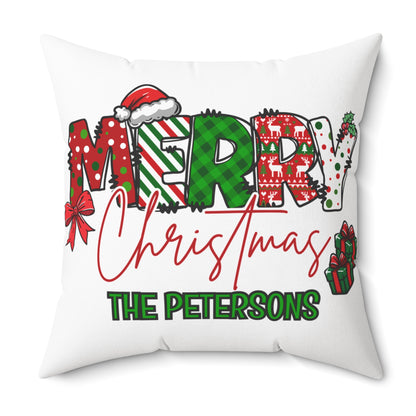 Merry Christmas Name Square Pillow/Case