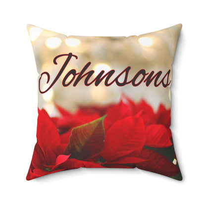 Poinsettias Name Faux Suede Square Pillow/Case