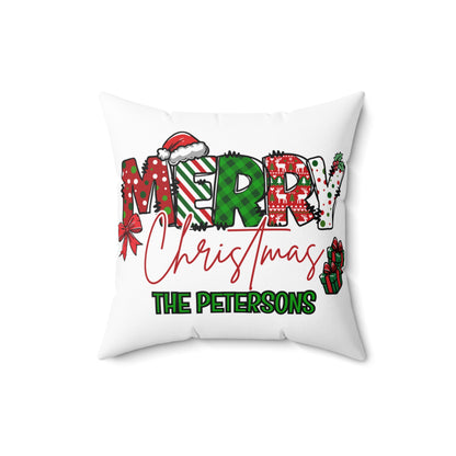 Merry Christmas Name Square Pillow/Case