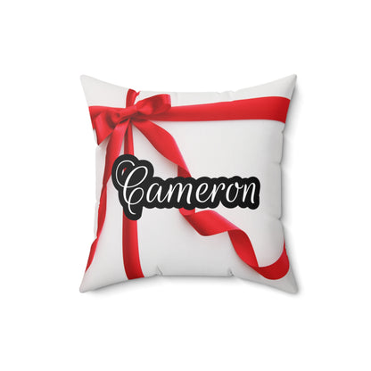 Red Bow Name Square Pillow/Case
