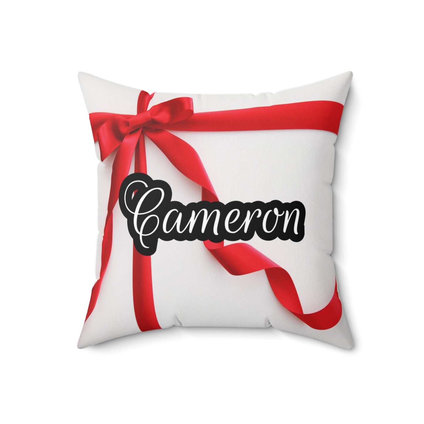 Red Bow Name Square Pillow/Case