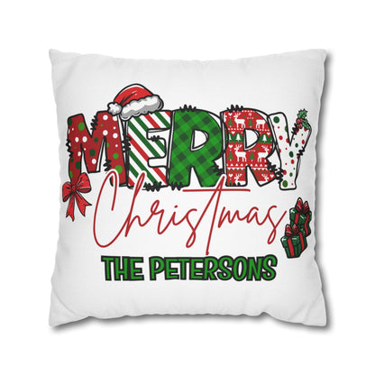 Merry Christmas Name Square Pillow/Case