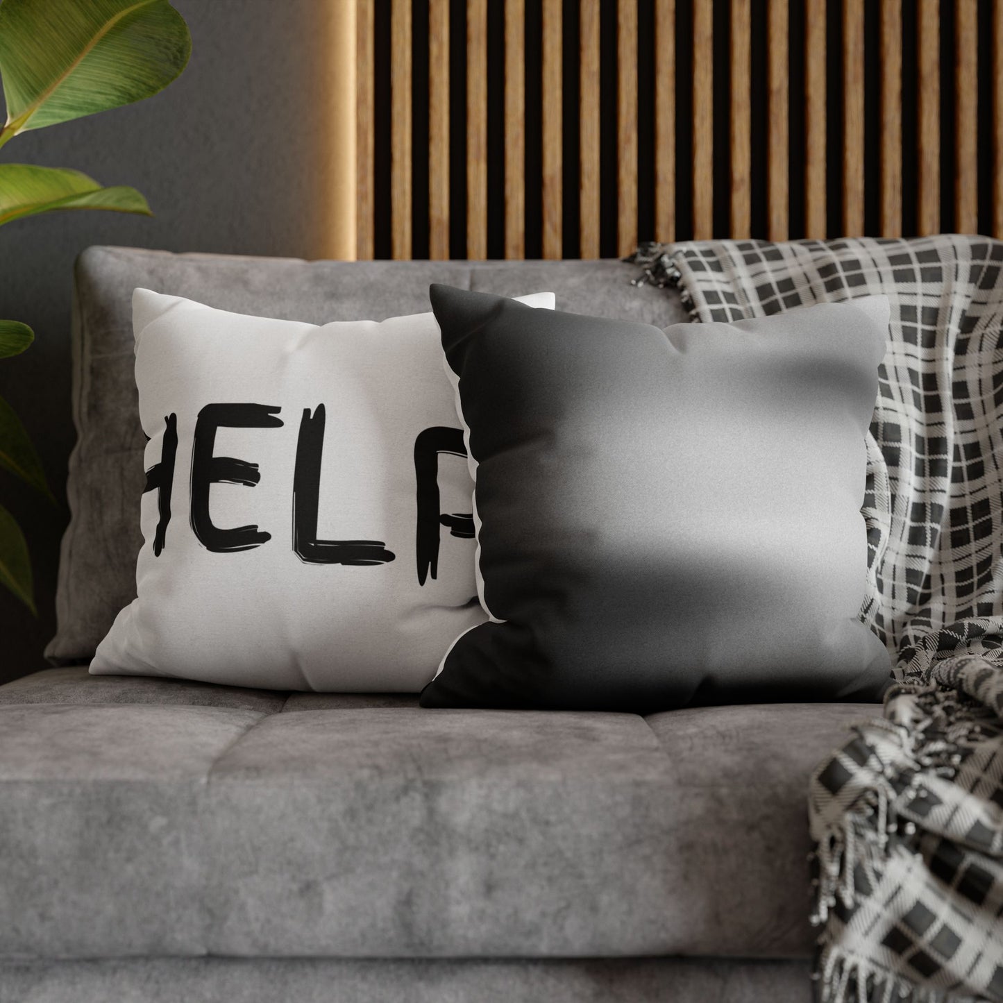 Help Face / Name Faux Suede Square Pillowcase