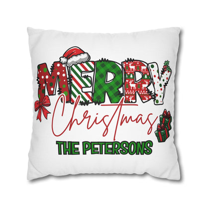 Merry Christmas Name Square Pillow/Case