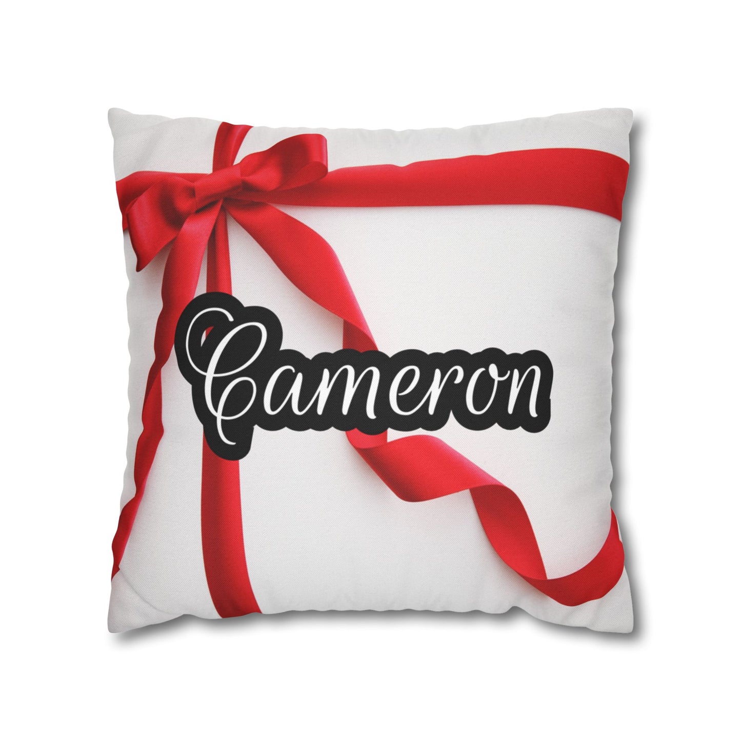Red Bow Name Square Pillow/Case