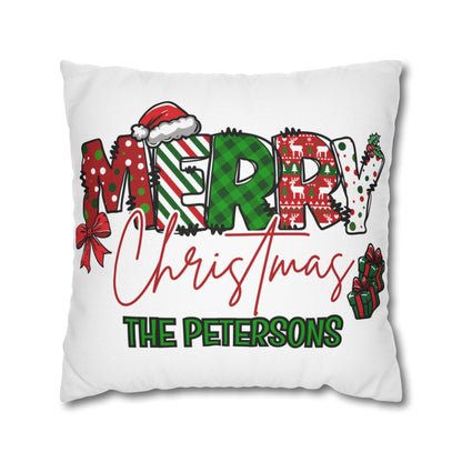 Merry Christmas Name Square Pillow/Case