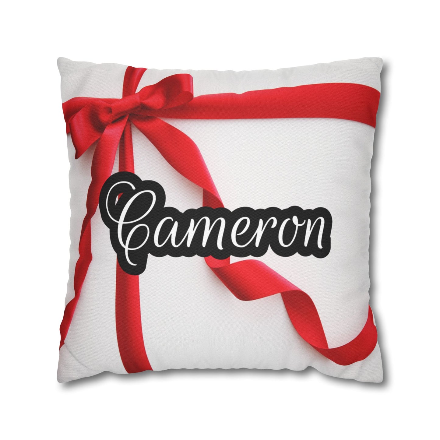 Red Bow Name Square Pillow/Case