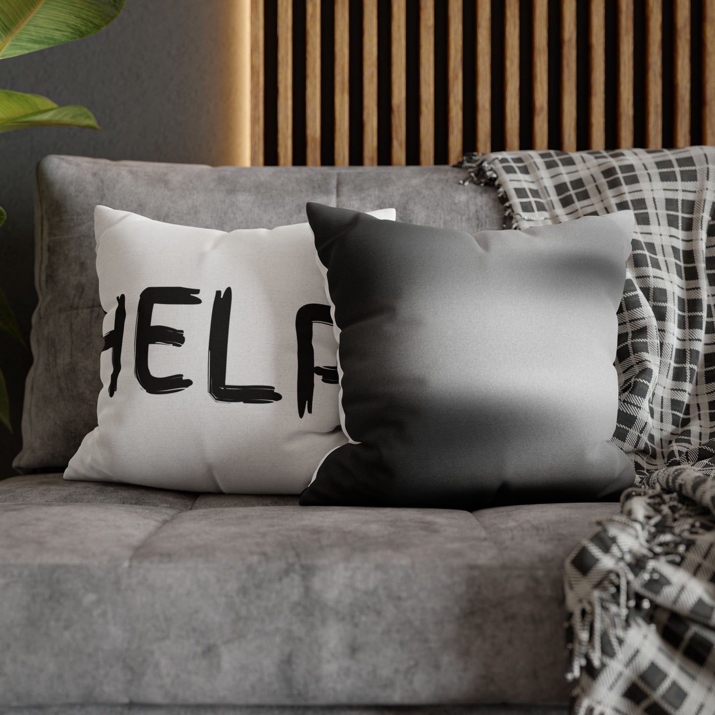 Help Face / Name Faux Suede Square Pillowcase