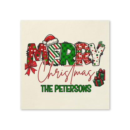 Merry Christmas Name Uncoined Napkins