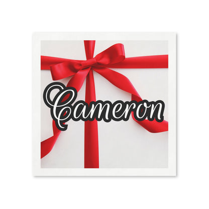 Red Bow Name Uncoined Napkins