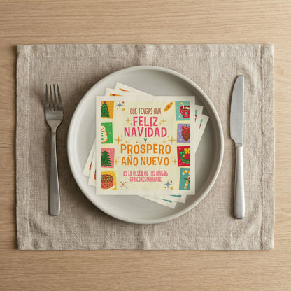 Bright Feliz Navidad Uncoined Napkins