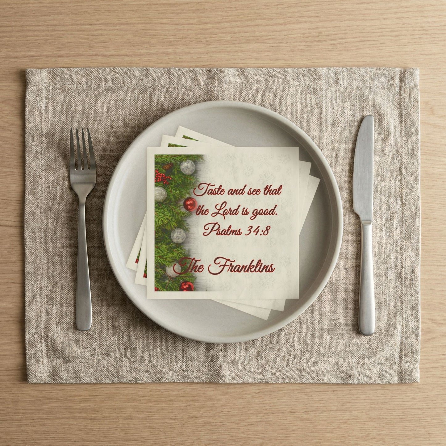 Psalms 34:8 Uncoined Napkins